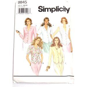 Simplicity Sewing Pattern 8845 womens top blouse shirt size 6-8-10 uncut factory